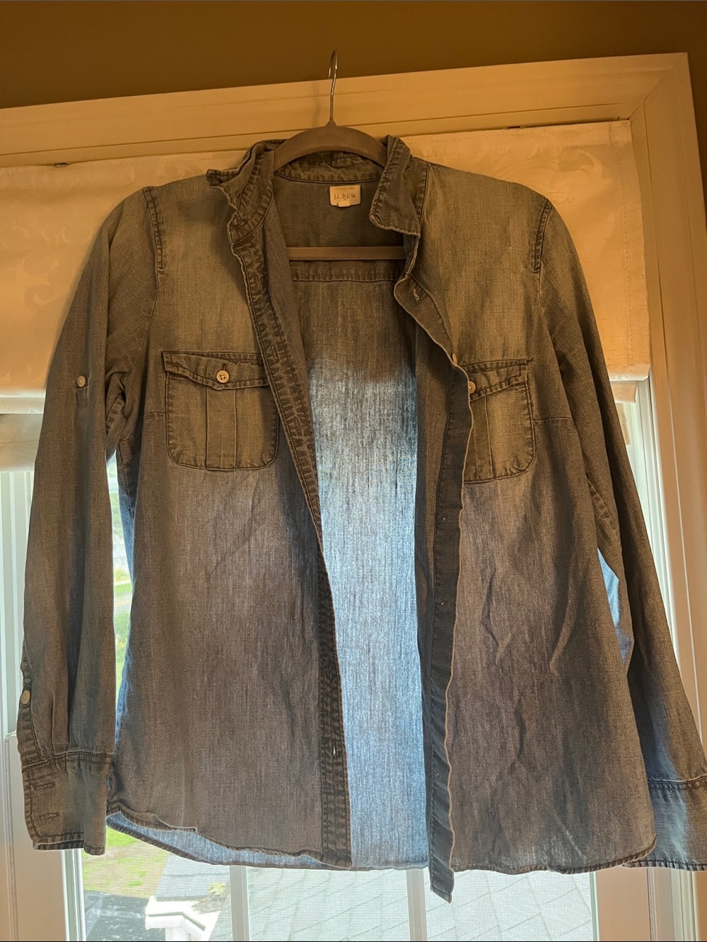 J. Crew Washed Light Blue Denim Button-Down Shirt